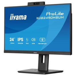 Iiyama Monitor 24" XUB2490HSUH-B2 Full HD IPS 75Hz 1ms con Altavoces, Webcam 5MP, HDMI, DisplayPort, USB, Altura Ajustable y Pivote
