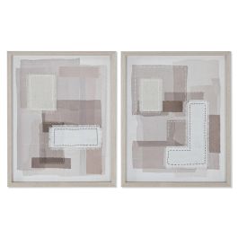 DKD Home Decor Cuadro Moderno Abstracto Beige Gris Lienzo Lino 40 x 2.5 x 50 cm (2 Unidades) Precio: 29.49999965. SKU: B1GLBY62GP