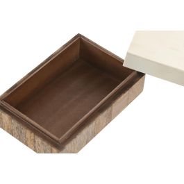 DKD Home Decor Joyero Moderno de Mango y Resina Blanco Natural 13 x 7.5 x 18 cm, Set de 2