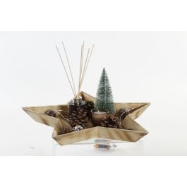 DKD Home Decor Centro de Mesa de Navidad Moderno con LED, Difusor de Aroma, en MDF y Cristal, Colores Dorado y Marrón, 40x27x41 cm Precio: 11.79000042. SKU: B1JJSXYXTA