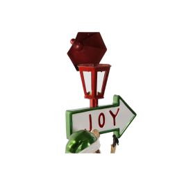 DKD Home Decor Figura de Navidad Farola Elfo Tradicional de Resina con LED a Pilas AA Multicolor 81x35x28.5 cm