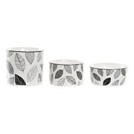 Tabla Aperitivo Cottage DKD Home Decor Negro Blanco 20 x 8 x 20 cm Set de 4