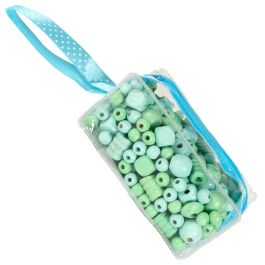 Jeux 2 momes Kit 300 Cuentas de Madera Montessori para Manualidades y Actividades Educativas Colores Surtidos Azul-Verde Rosa-Lila