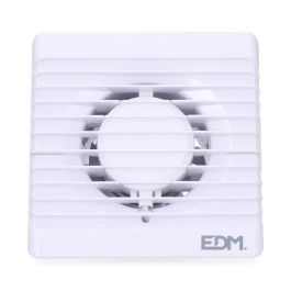 Edm Extractor de aire 12W, Ø8cm, 135x135mm, Flujo de aire 86m³/h, Blanco