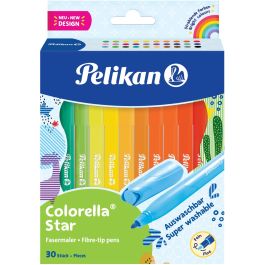 Pelikan C302 Rotuladores Fasermaler Colorella Star, 30 colores surtidos, punta redonda 0.6 mm, tinta base agua Precio: 23.68999952. SKU: B1HGDBVMYE