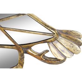 DKD Home Decor Decoración de Pared Elegante con Figura de Pato Chic, Tono Dorado, en Resina y Espejo, Dimensiones 38x3x37 cm