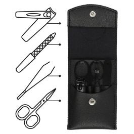 Cosmetic Club Juego 4 Piezas Manicura Pour Lui Negro con Funda-Estuche 7x10x2 cm