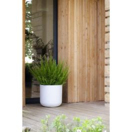 EDA PLASTIQUE Maceta redonda Graphit'Up 40 cm 32,5 L Blanco cal para interior y exterior con retención de agua