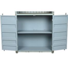 DKD Home Decor Estantería Vintage de Metal y MDF con 2 Puertas y 2 Estantes Azul Celeste Diseño Contenedor 168.5x87x44 cm DKD Home Decor Estantería Vintage de Metal y MDF con 2 Puertas y 2 Estantes Azul Celeste Diseño Contenedor 168.5x87x44 cm
