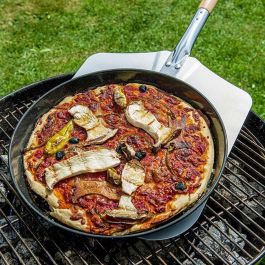 Fackelmann Profesional Pala para Horno de Pizza 90 cm Angulada con Mango de Madera y Parte de Aluminio Profesional