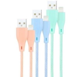 Nanocable 10.10.0401-CO1 Pack 3 Cables USB 2.0 Lightning USB A a Lightning Macho Mallados 1m Colores Rosa, Azul y Verde Precio: 7.49999987. SKU: B15CPNW6DC