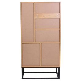 Home Deco Factory Librería Con 2 Cajones de Madera y Metal Colección Industriel 60x29x120 cm