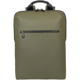 Tucano BKGOM15-VM Mochila Gommo para portátil 15-16" (MacBook Pro 16"), caucho, unisex, con bolsillo delantero, verde/negro