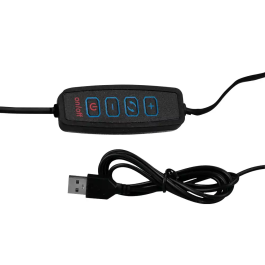 Q-connect Rigel Lámpara de Escritorio LED 8W 320 lm Aluminio con Pinza, Brazo Doble 3 Articulaciones, Color Negro