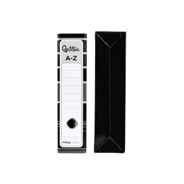 Liderpapel Archivador de Palanca A4 Filing System Forrado con Caja y Compresor Metálico Lomo 80mm Negro