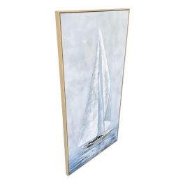 DKD Home Decor Cuadro Mediterraneo Turquesa Blanco Lienzo MDF 2 Unidades 4.5 x 160 x 80 cm
