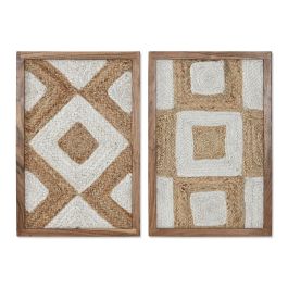 Cuadro Home ESPRIT Blanco Natural Geométrico Boho 40 x 3 x 60 cm (2 Unidades) Precio: 100.79000041. SKU: B1B2W9QFZT