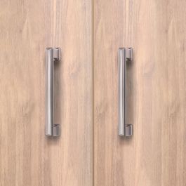 Emuca Lote de 5 tiradores para mueble Tanger, L147.5mm, intereje 128mm, Zamak, Níquel satinado