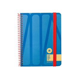 Agenda Espiral Antartik Bold A6 2025 Semana Vista Color Azul Papel 80 gr