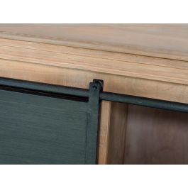 Giner y Colomer Aparador Industrial con 6 Cajones y 2 Puertas Correderas, Madera de Mango y Metal, 190x85x40 cm