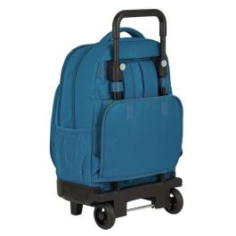 Blackfit8 Egeo Mochila Grande con Ruedas Compacta Extensible y Organizada Color Azul 33x45x22cm
