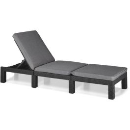 ALLIBERT Tumbona Imitación Resina Tejida - 4 Posiciones - Daytona De Luxe - Gris Grafito Precio: 144.59000028. SKU: S7167247