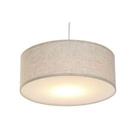 DKD Home Decor Lámpara de Techo Plafón Cuadrado Urban, Color Crudo, 40x40x15 cm, compatible E27 50W, Fabricado en Lino y Poliéster