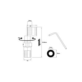Verhal Kit Excéntricas Extensibles Largas 1/2"-3/4" 10x(55-80) mm con 2 Juntas Ø13-Ø25 mm