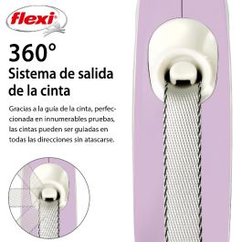 Flexi Correa Retráctil New Comfort XS Cinta 3 Metros Rosa Bicolor para Perros Pequeños con Freno de Control Superior