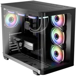 LC-Power Midi LC-8001B-ON Gaming Pro-Storm Dark Torre PC Negra con Ventana Lateral y RGB ATX/microATX/Mini-ITX Precio: 127.50000021. SKU: B1EPYZRQFS