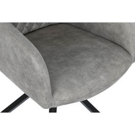 DKD Home Decor Silla Loft Gris Negro Microfibra Metal 58 x 83 x 55 cm