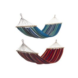 DKD Home Decor Hamaca de Jardín y Terraza Algodón Azul 100 x 200 cm Rayas Hecha a Mano hasta 120kg Precio: 19.79000012. SKU: B1F78SRFBX