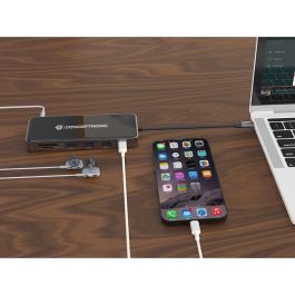 Conceptronic DONN15G Estación de Acoplamiento 12 en 1 USB Tipo C con HDMI/VGA/USB-C PD/USB 3.0/GbE/AUX