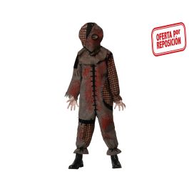 Disfraz Muñeco Vudú Halloween para Niño 7-9 Años, Mono Gris con Máscara, Parches y Manchas de Sangre - Polyester