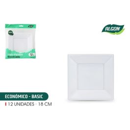 Set de 12 platos cuadrados de plástico ecológico Algon 18 cm (24 Cajas) Precio: 20.69000054. SKU: B1BSCZA3ZG