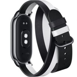 Xiaomi CORREA BAND 8 D WRAP Correa Original para Mi Smart Band 8 Double Wrap Strap de Piel de Becerro Blanco y Negro