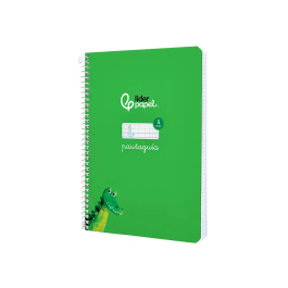 Liderpapel Cuaderno Espiral A5 Tapa Dura 80 Hojas 90gr Cuadro Pautado 5mm Color Verde
