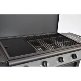Grill Garden GRI3326880021520 - Barbacoa de Gas, 4 Quemadores, Negra, Tapa Protectora, Encendido Piezoeléctrico