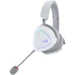 ASUS ROG Delta II Auriculares Gaming Inalámbricos/Alámbricos USB-C con Micrófono Extraíble y Luz RGB, Blanco