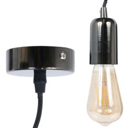 Home Deco Light Lámpara Colgante Bistrot Indus Aluminio Negro Estilo Industrial Vintage Cable 1m Para Bombillas E27 Max40W