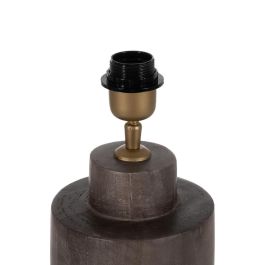 Base Lámpara Mesa Marrón Madera de Mango 16 X 16 X 40 cm