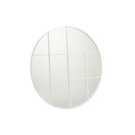 Giftdecor Espejo Ventanal Redondo 100 cm Blanco Metal