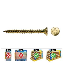 Celo Din vloxp Tornillo Madera Avellanado Ø6 x 50 mm Bicromatado y Lubricado Caja 250 Unidades Precio: 27.98999951. SKU: S7909096