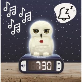 Lexibook LEX3380743111261 Reloj Despertador Digital Hedwig, Luz Nocturna y Sonido 3D Infantil