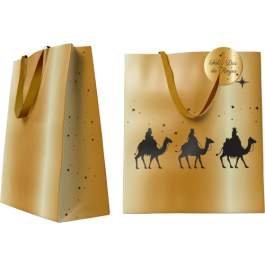 Bismark 333672 Bolsa Dorada Papel Reyes Magos M (26x12x37 cm) con Tarjeta Colgante Precio: 7.49999987. SKU: B1CB25FS8P