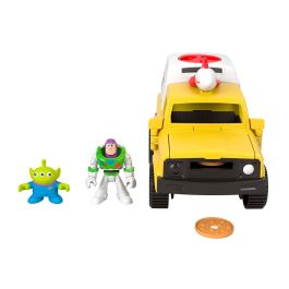 Fisher-Price Imaginext Vehículo Pizza Planet de Toy Story con Lanzador de Proyectiles y Figuras de Buzz Lightyear y Alien - Juguete para niños +3 años