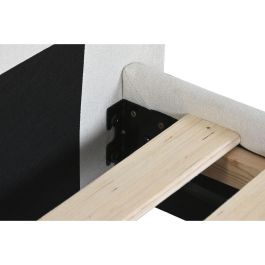 DKD Home Decor Cama Urban Crudo 219x104x170 cm para colchón de 150x200 de Poliéster y Madera