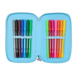 Safta Plumier Triple Stitch "Happy" - Estuche Escolar con 37 Piezas y Accesorios 12,5x19,5x5,5 cm para Niños +3 Años