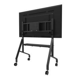 Neomounts FL50-575BL1 Display Trolley para Pantallas de 65-110", Max 125 kg, Altura Manual 129-139 cm, VESA 100x100-1100x600, Negro