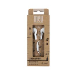 Muvit Auriculares MEU con Micrófono y Cable Jack 3.5 mm, Blanco, Modelo E56, Sonido Alta Calidad 20-20000Hz, para Smartphones